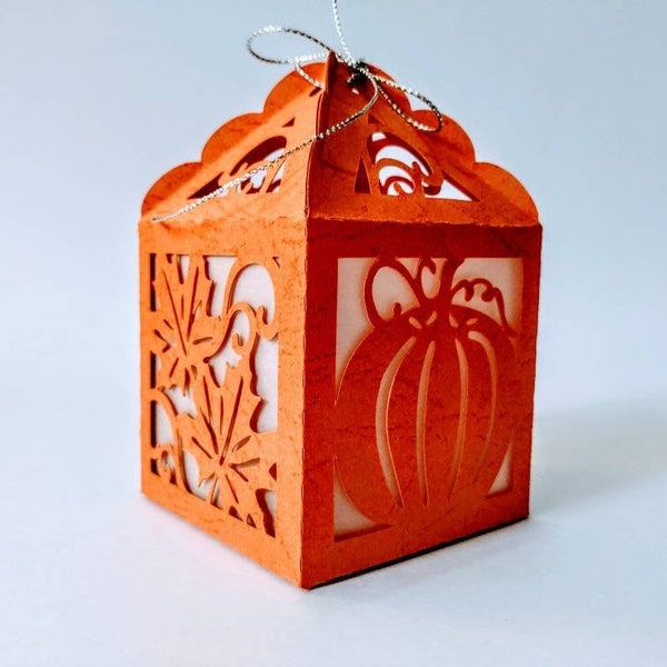 SVG Box Cricut Cut File THANKSGIVING Pumpkins Templates Favor Box Gifts diy box Autumn Leaves Fall Box Decor Silhouette Cameo Laser Cut DXF