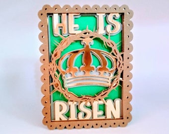 SVG Files Cricut Cross EASTER Four Layers Card He Is Risen Crown of Thorns Happy Easter Silhouette Cameo Laser Cut DXF Cardmaking Easter