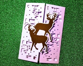 SVG Cricut-bestanden kerstboom rendierpoort vouw kaartsjablonen Card Silhouette Cameo lasergesneden DXF cadeau Merry Christmas Card Cricut Maker