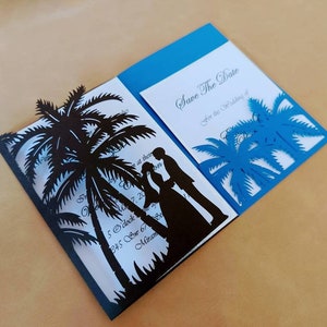 5x7 SVG Cricut Laser Cut Tree Wedding Invitation Couple Tree Tri Fold Card Cricut Cut File Couple Love Tree Silhuette Cameo SVG Die Cut Card
