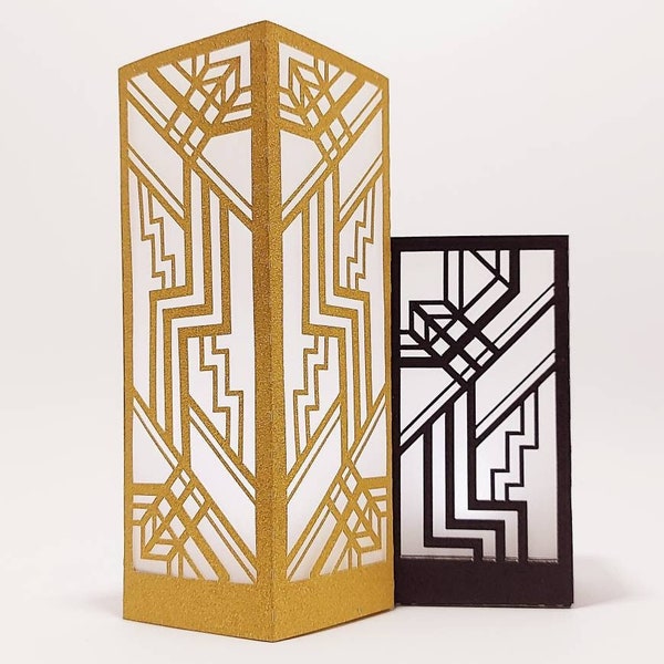 Modèle SVG lanterne Art déco The Great Gatsby, décoration de mariage fichier coupé pièce maîtresse Cricut Silhouette camée découpé au laser décoration luminaires