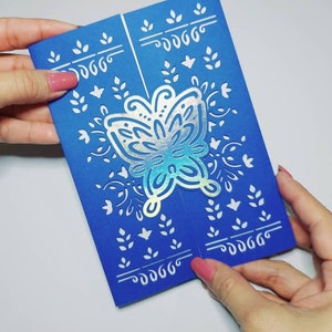 SVG Vorlage Faltkarte Schmetterling Einladung zum Geburtstag Cricut Silhouette Cameo Bruder Scan Cut Laser Cut Geburtstagskarte SVG