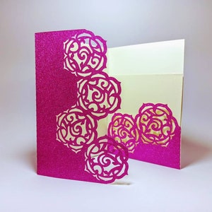 Convite de casamento com mandala de flor de lótus cortada a laser SVG Cricut Tri Fold Card QUINCEAÑERA Sweet Sixteen Cards Silhuette Cameo Casamento indiano