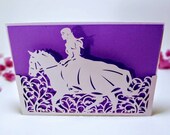 Laser Cut Template Envelpe invitation Cricut SVG Horse Girl Cowgirl Birthday Girl Bridal Shower Sweet Sixteen Quinceanera Silhouette Cameo