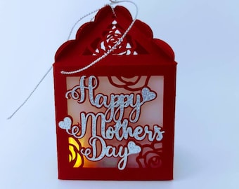 Glücklicher Muttertag SVG Schnittdateien Cricut Geschenk-Box Cricut Favor Box Happy Day Mom Vorlage Souvenirs Cricut Silhouette Cameo DXF Laser-Schnitt