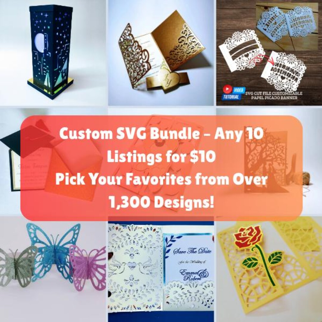Custom SVG Bundle: Pick Any 10 Cutting Files (digital Download, Ready ...