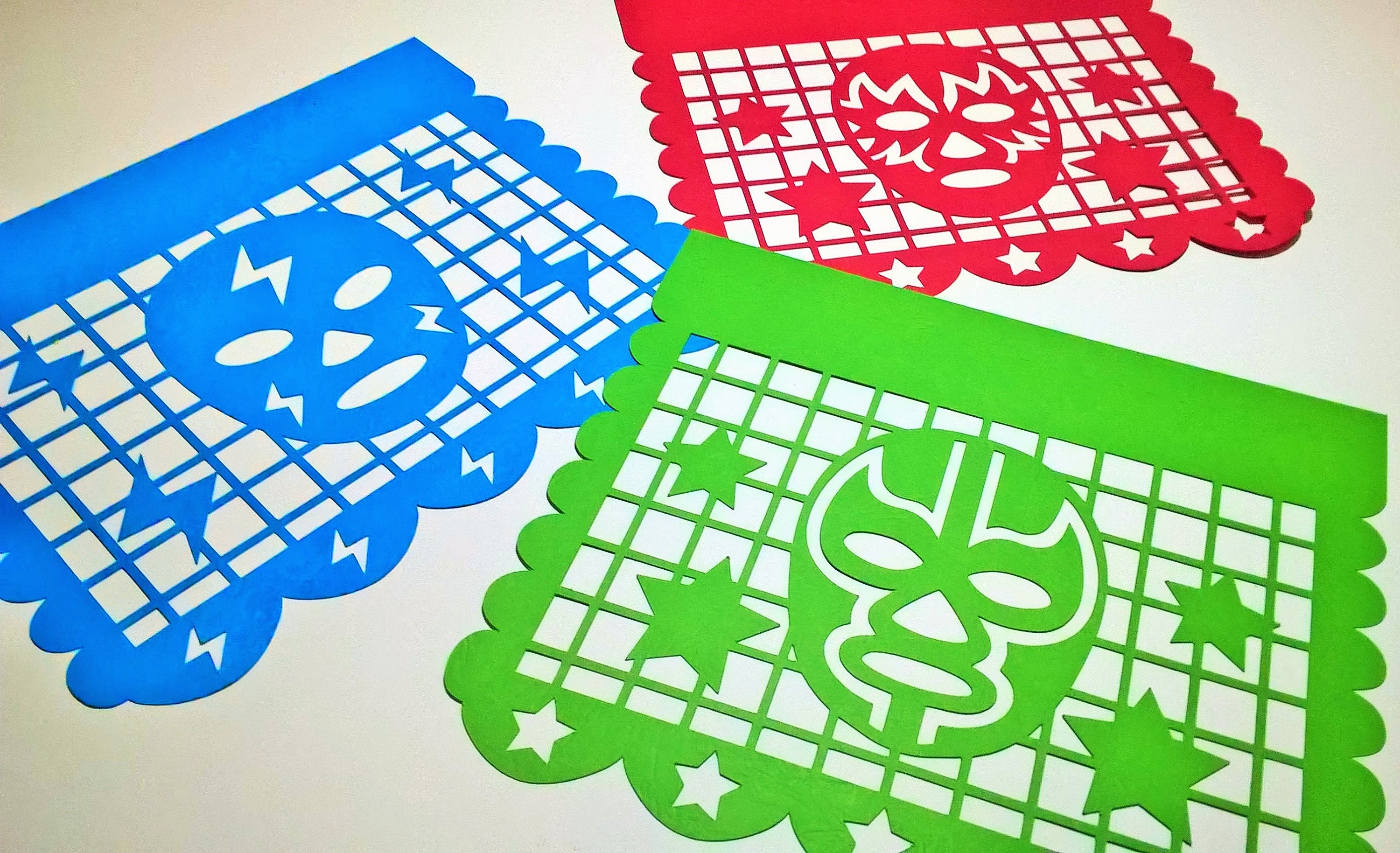 Mexican Wrestling Garlands 7 Svg Files Templates Cutting Etsy