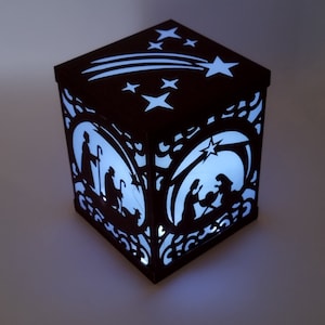 SVG cricut Christmas Ornaments Lantern Favor Box Template Nativity Scene Gift Christmas Cricut Cut File boxes Silhouette Cameo dxf Laser Cut