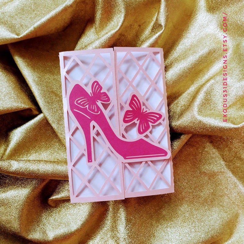 Download Cricut SVG FILES Woman Card Laser Cut high-heels butterfly ...