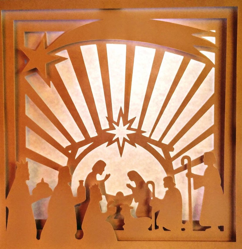 Download Four Layers SVG Cricut Nativiy Scene light box Template ...