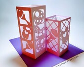 2 SVG Cut Files Template Baby Shower Decor Centerpiece Paper Lantern Cricut Silhouette Cameo Luminaries Baby Clothes Rocking Horse Laser Cut