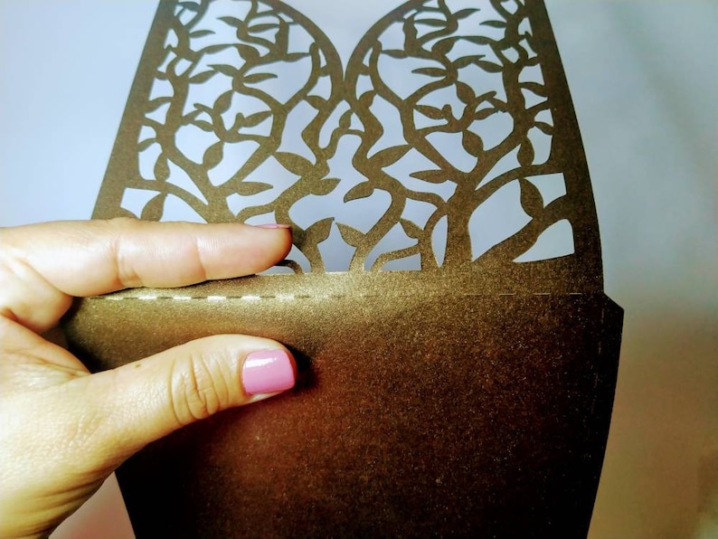 SVG Laser Cut Wedding Invitation Tree Envelope Card Cricut Cut File Silhuette DXF Ai Romantic Tree Autumn Wedding Card Paper Cut Die Cut