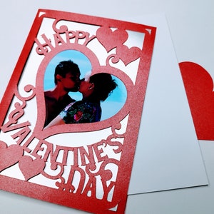 Happy Valentine's Day Card Cricut SVG cut Datei svg dreifach faltbare Karte Herzen Valentinstag Karte Laser Cut Silhouette Cameo dxf Valentinstag