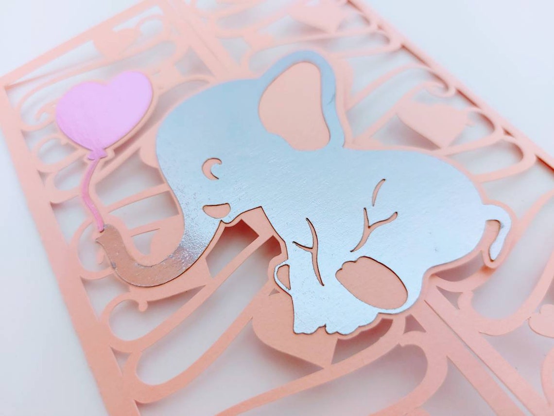 Download SVG Cricut Baby Shower Invitatios Baby Elephnat elephant ...