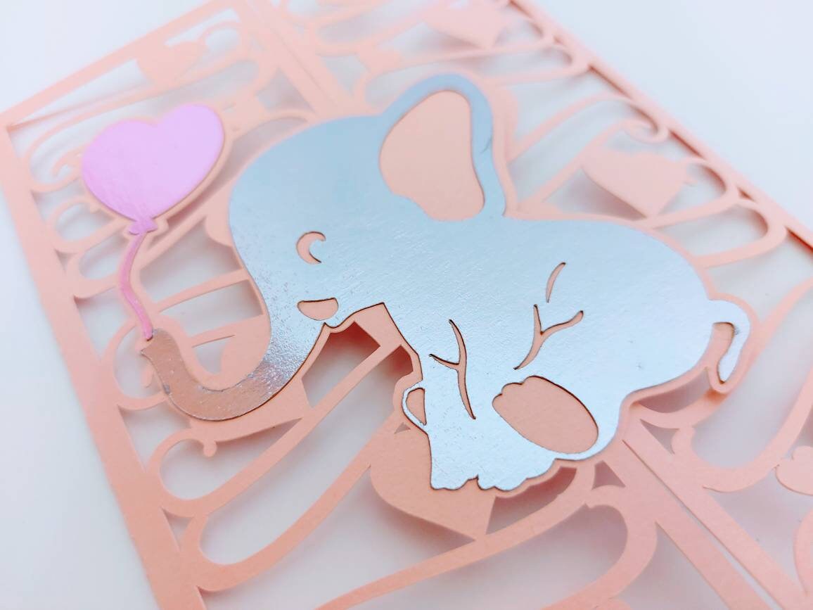 Download SVG Cricut Baby Shower Invitatios Baby Elephnat elephant ...