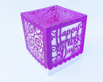Muttertag SVG-Box Cricut DIY Schnitt Dateien Cricut Geschenk-Box Cricut Favor Box Glücklicher Tag Mama Glücklicher Muttertag Cricut Silhouette Cameo Laser-Schnitt