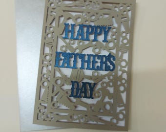 SVG Cricut Happy Father's Day Folder Card Laser Cut Templates Silhouette Cameo diy Fathers Day Birthday Card Gift man dad Cardmaking Cricut