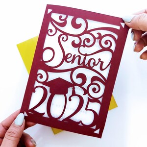 SVG Graduation Invitation Folder Card Class of 2025 Cricut Maker Cricut Joy Cut File  greeting card Senior 2025 Silhouette Cameo Laser Cut