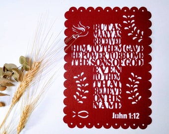 SVG Template Cricut Cross EASTER Papel Picado Die Cut Template Jonh 1.12 Pecked Paper Cut Happy Easter Cardmaking Silhouette Cameo Laser Cut