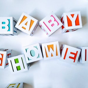 3D Alphabet SVG Cut Files Cube Cricut 3d letters png Baby Shower decor birthday home classroom Baby Blocks Cameo Laser Cut dxf didactic image 2