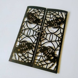 SVG Schnittdatei Cricut Gate Fold Auto Spinne Vorlage Einladungskarte Alles Gute zum Geburtstag Junge Dekor Party Spinne Thema Web Silhouette Cameo Laser Cut