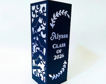Class of 2026 Lantern 3D SVG Customizable Template Senior Centerpiece Cricut Cut Files Silhouette Cameo Laser Graduation Party Decor
