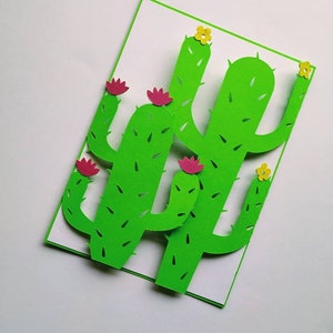 Fichier de coupe Cricut SVG, carte d'anniversaire de cactus découpée au laser, carte d'amant de cactus, fabrication de cartes, découpe laser, DXF, Cricut, silhouette camée, dxf, invitation