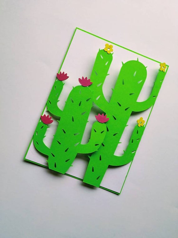 Download Svg Cricut Cut File Cactus Birthday Card Laser Cut Cactus Etsy