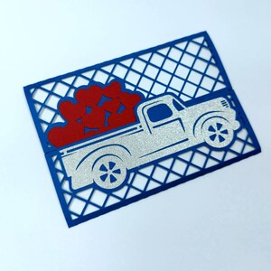 Valentinstag Karte DIY Cricut SVG Schnitt Dateien Vorlagen Karte Herz LKW Jubiläumskarte Silhouette Laser Cut Valentinstag Dekor Liebhaber