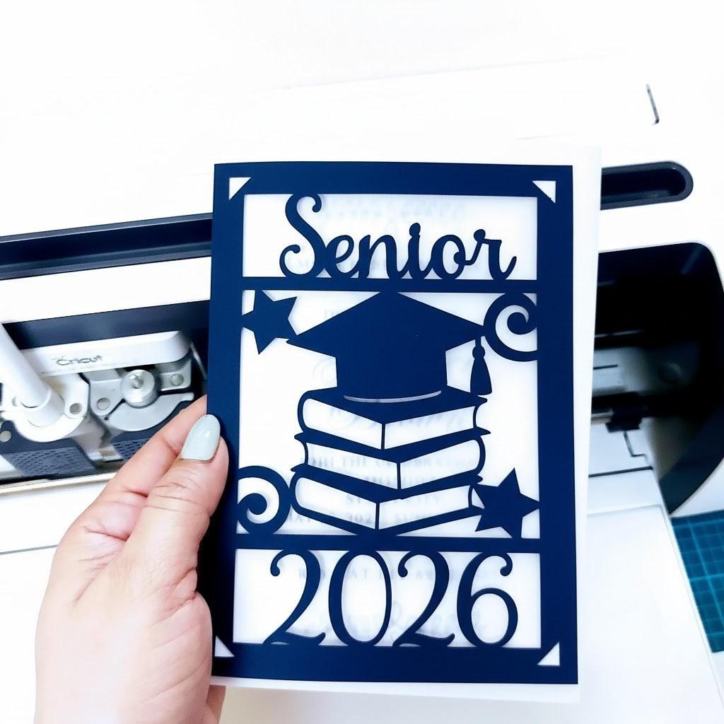 SVG Graduation Invitation Template Card Senior 2026 Cricut Cut File Joy ...