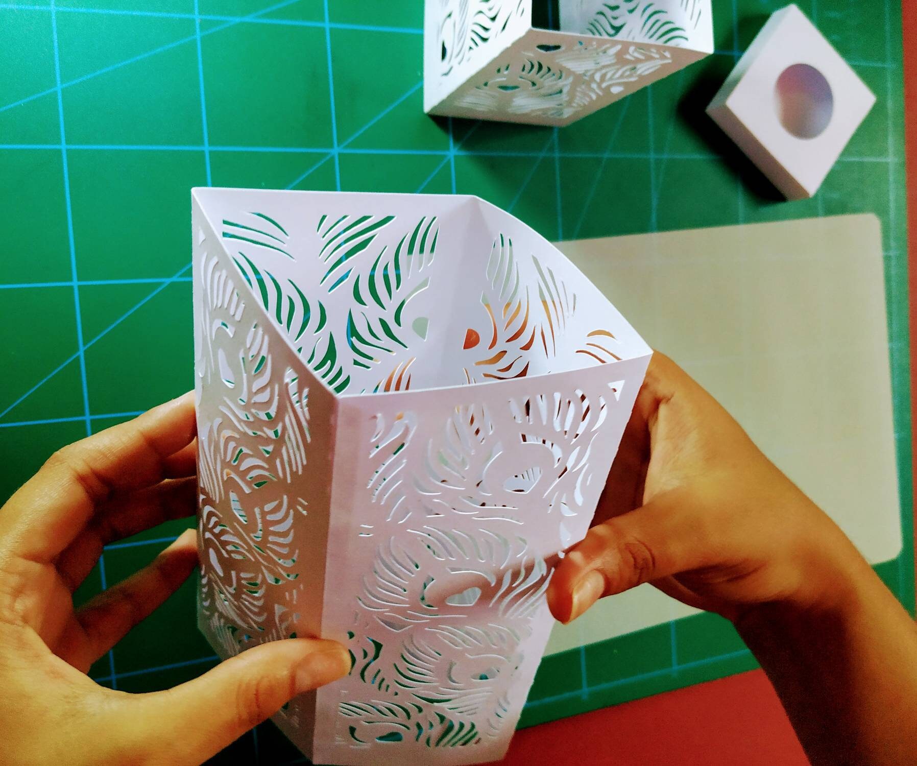 Set SVG Lantern Cricut Centerpiece Template 3D Cut Files Etsy