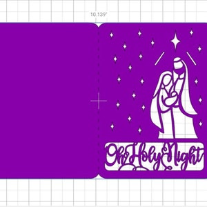 SVG Oh Holy Night julkort Cricut Cut filmappkort, mallar Jesu födelsedag Belen julsilhuett cameo laserskuren bild 7