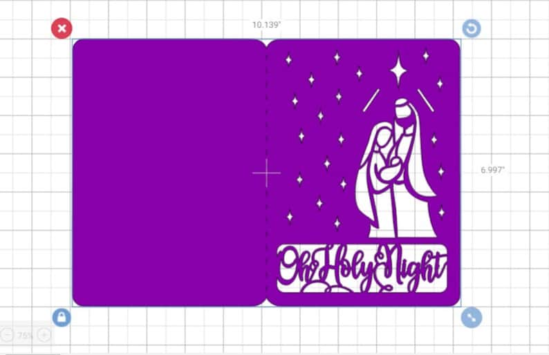 SVG Oh Holy Night julkort Cricut Cut filmappkort, mallar Jesu födelsedag Belen julsilhuett cameo laserskuren bild 7