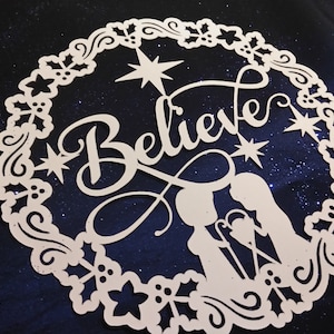 Modello SVG Presepe di Natale Set di due cornici circolari e rettangolari File di taglio DXF Laser Cricut Silhouette Clipart