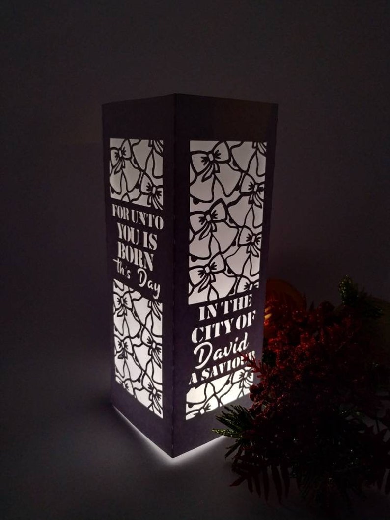 Download SVG 3D Lantern Christmas Cut File Bible verse Luke 2:11 | Etsy