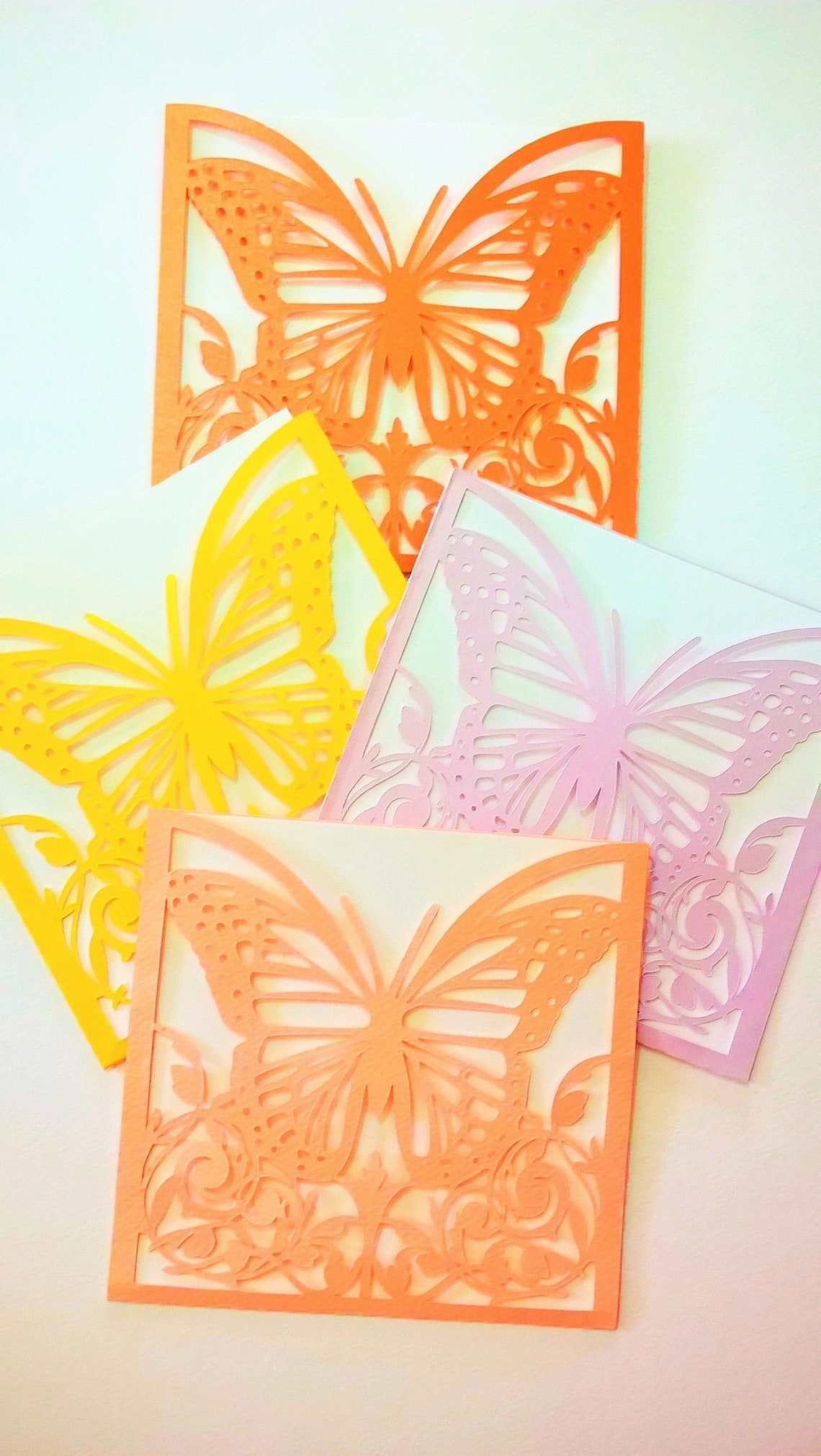 Monarch Butterfly Envelope SVG Template Cutting File. Birthday Etsy