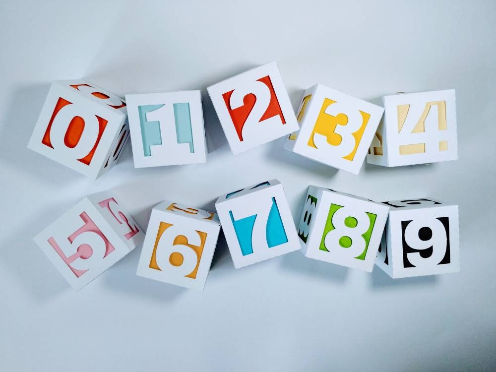 3D SVG Cube Numbers Cut Files Cricut Templates Baby Shower Birthday ...
