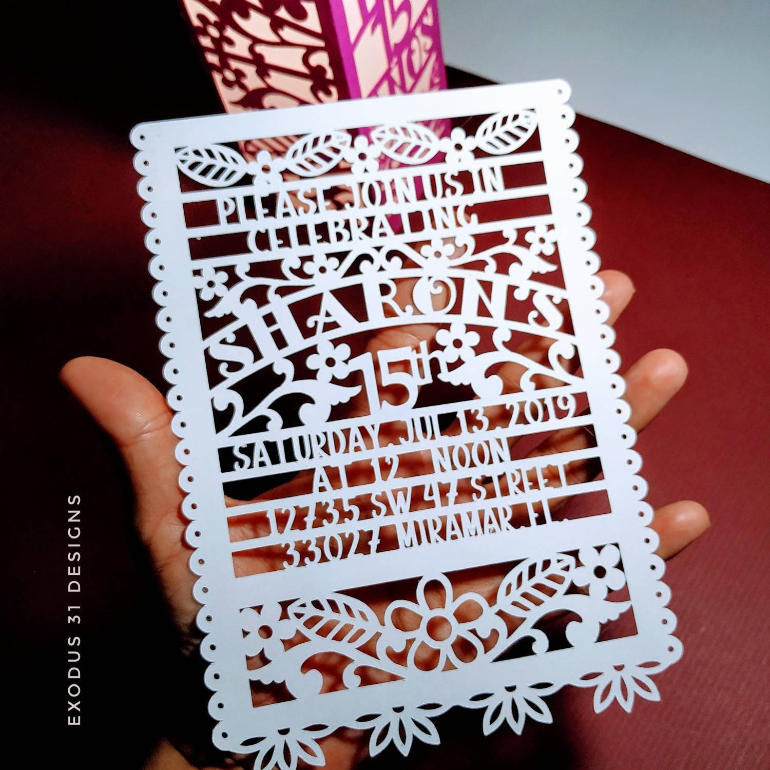 SVG Custom Template Papel Picado Invitation Mexican - Etsy