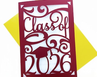 Carpeta de invitación de graduación SVG, tarjeta de clase de 2026, archivo de corte Cricut, tarjeta Joy, Senior Silhouette Cameo Laser