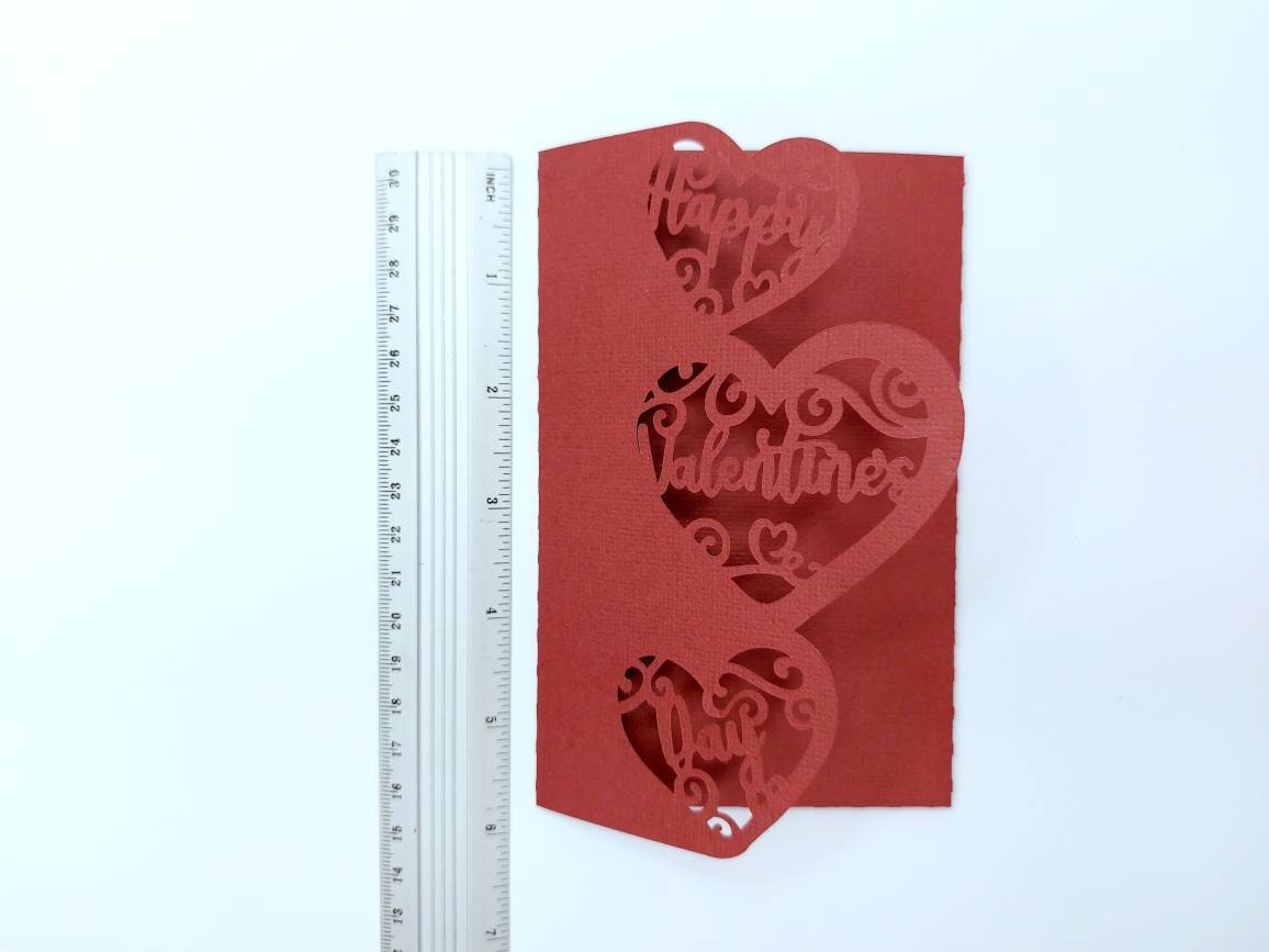 Happy Valentine's Day Card Cricut SVG cut file svg tri fold | Etsy