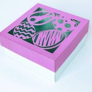 SVG Vorlage Ostern Gunst Ostereier Hase Kaninchen Geschenkbox Cricut Cut Dateien Ostern SVG Candy BOX Silhouette Cameo-Datei Laser Cut Frühling svg