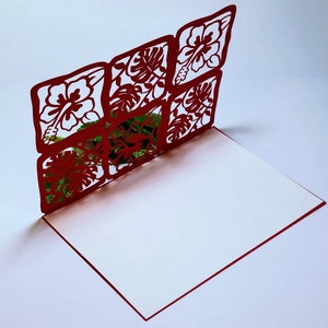 VORLAGE SVG Ordner Karte Einladung Hibiskus Thema Sommerkarte Tropisch party Dekor Hawaii Hibiskus Blume Laserschnitt Cricut Silhouette Cameo