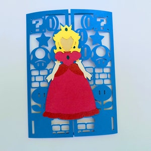 Modèle de carte SVG gate fold Gamer fichier vidéo svg Cricut Silhouette cameo invitations carte d'anniversaire princesse fille gamer thème cadeaux de fête