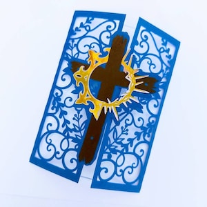 Fröhliche Ostern Karte SVG Cricut Cut Dateien Dornenkrone Königskrone Silhouette Cameo Kreuz Laser Cut Kreuz Er ist auferstanden Schnittdateien Cricut-Maker