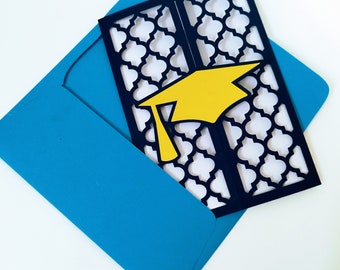 Graduation Cap Card SVG Cut File Class of 2026 Announcement Templates Cricut Gate Fold Invitation Senior Greeting Laser Cut Silhouette Cameo