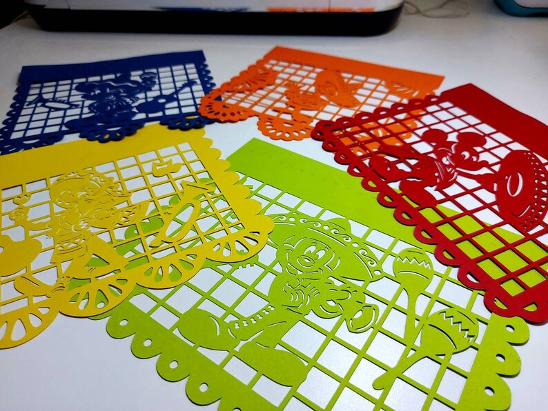 5 SVG PAPEL PICADO Cut Files Templates Cricut Mexican Fiesta Etsy India
