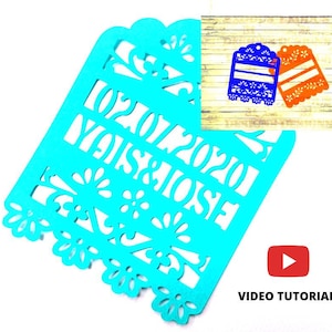 Fichiers coupe SVG personnalisables modèles Cricut Joy Tag tutoriel vidéo Cricut Maker mariage tag baptême Papel Picado découpé au laser Silhouette camée