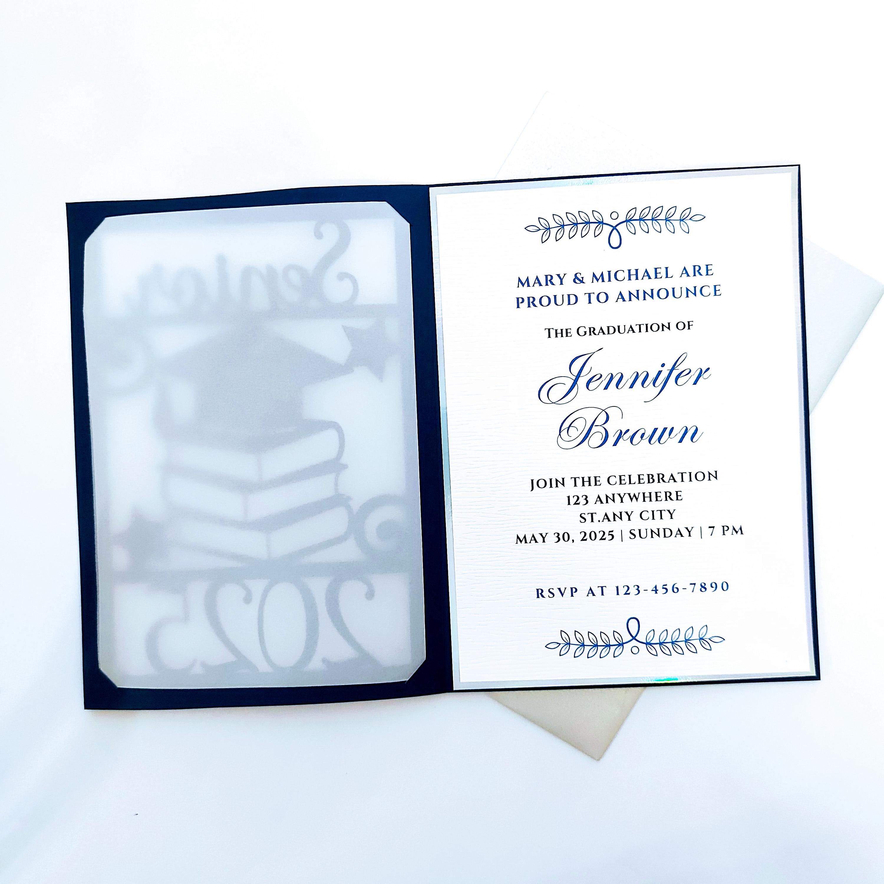 SVG Graduation Invitation Template Card Senior 2026 Cricut Cut File Joy ...