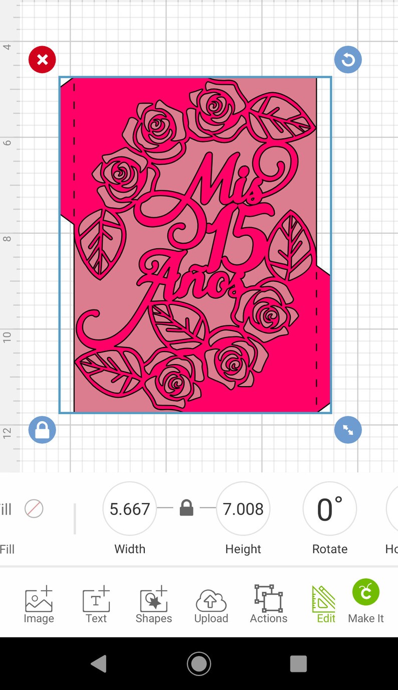 Download 5x7 Laser Cut Cricut Invitation SVG File Template Quinceañera | Etsy