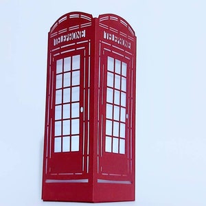 British Phone Booth lantern Template Cricut SVG Files Christmas luminaries Centerpiece London British Icon SVG Silhouette Cameo Laser Cut